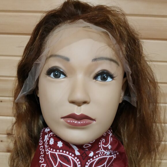 13x4 Highlight Ombre Lace Front Human Hair Wig - 4/27 Honey Blonde - 20" - Picture 1 of 9